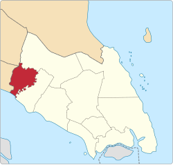 Tangkak highlighted in Johor, Malaysia